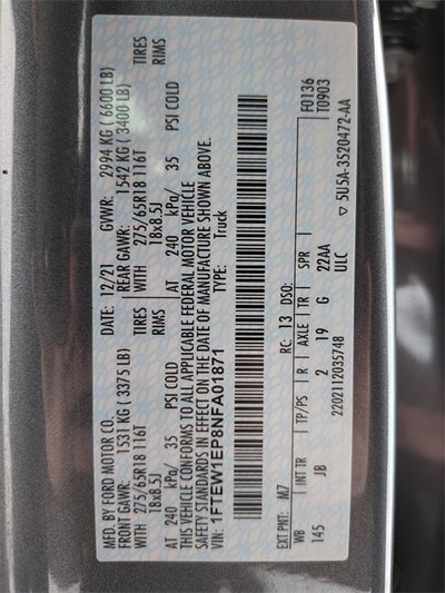 2022 Ford F-150 XL 2.7 V6