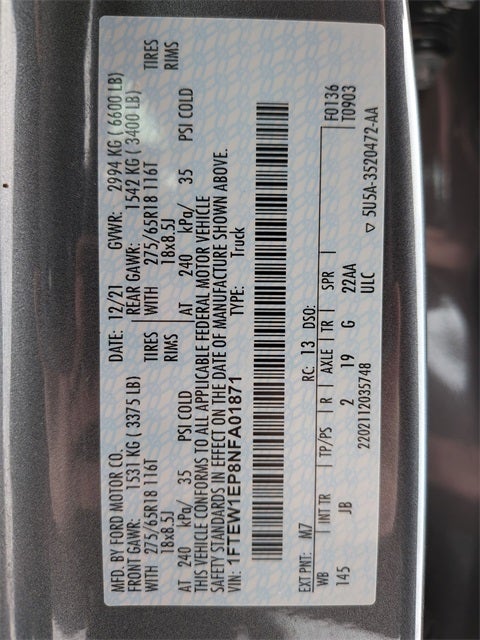 2022 Ford F-150 XL 2.7 V6