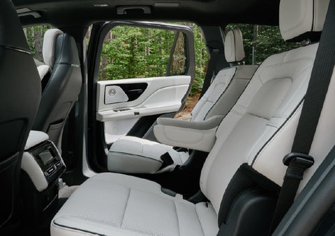 A side view of the second row with captain’s chairs in a 2027 Lincoln Aviator® Black Label™ SUV. | Steet-Ponte Lincoln in Yorkville NY