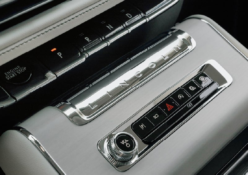 The piano key gear selector of a 2027 Lincoln Aviator® Back Label™ SUV. | Steet-Ponte Lincoln in Yorkville NY