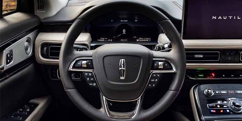 steering wheel of a 2024 Lincoln Nautilus in Yorkville, NY