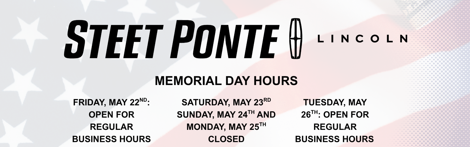 Memorial Day 2026 Hours